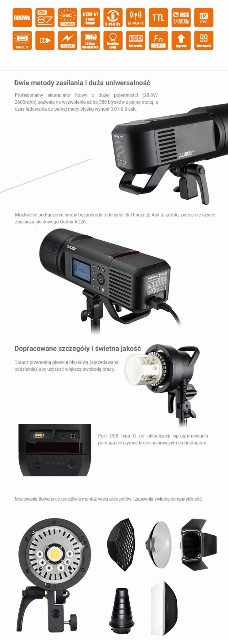 Lampa błyskowa Godox AD600 PRO TTL