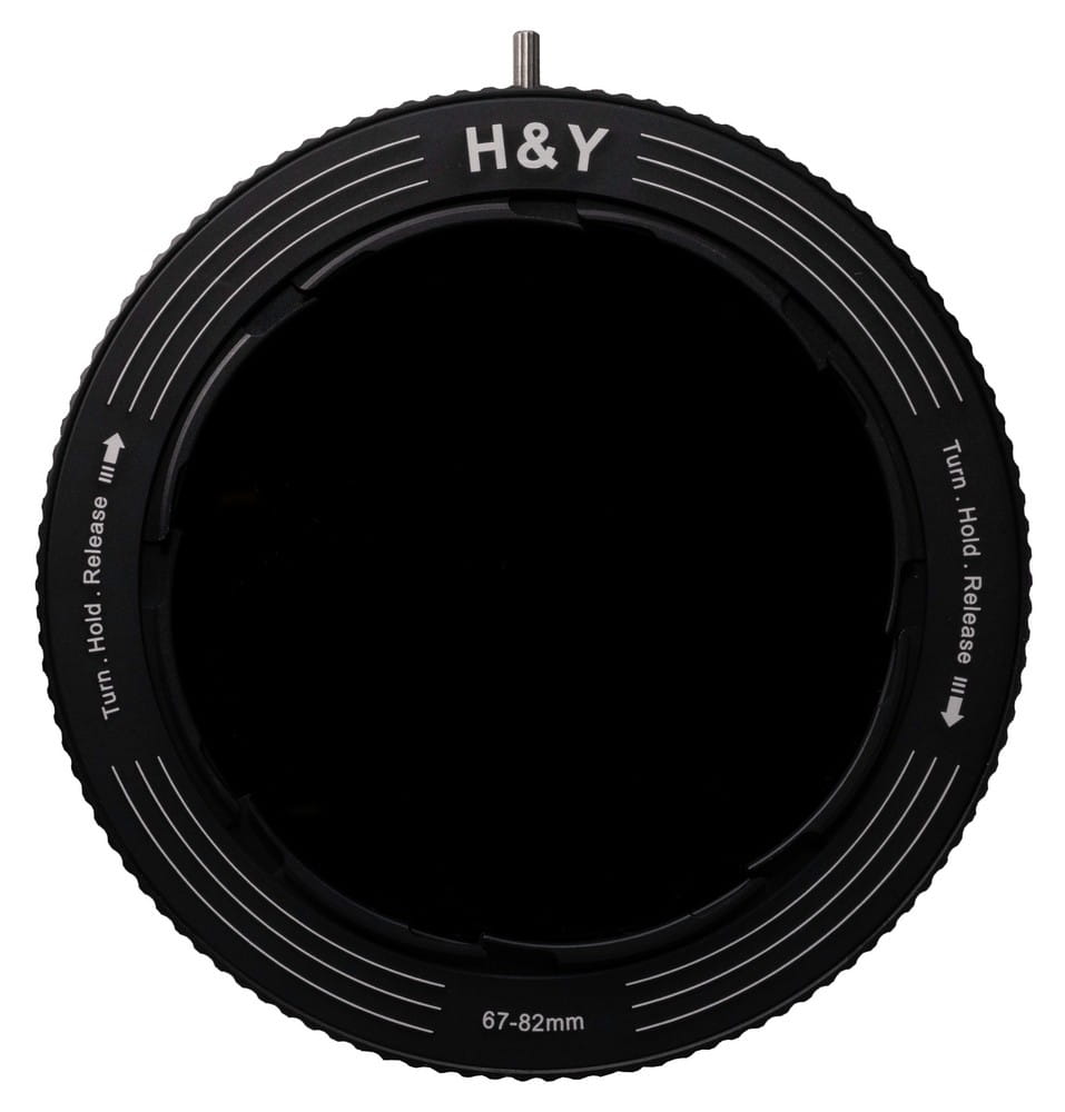 zestaw uchwyt filtrowy regulowany h&y revoring 67-82 mm z filtrem szarym nd3-1000 i polaryzacyjnym cpl