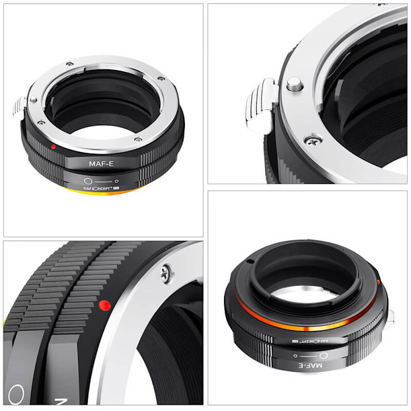 Adapter bagnetowy K&F Concept PRO Sony A-mount / Minolta MAF obiektyw – Sony E-mount body