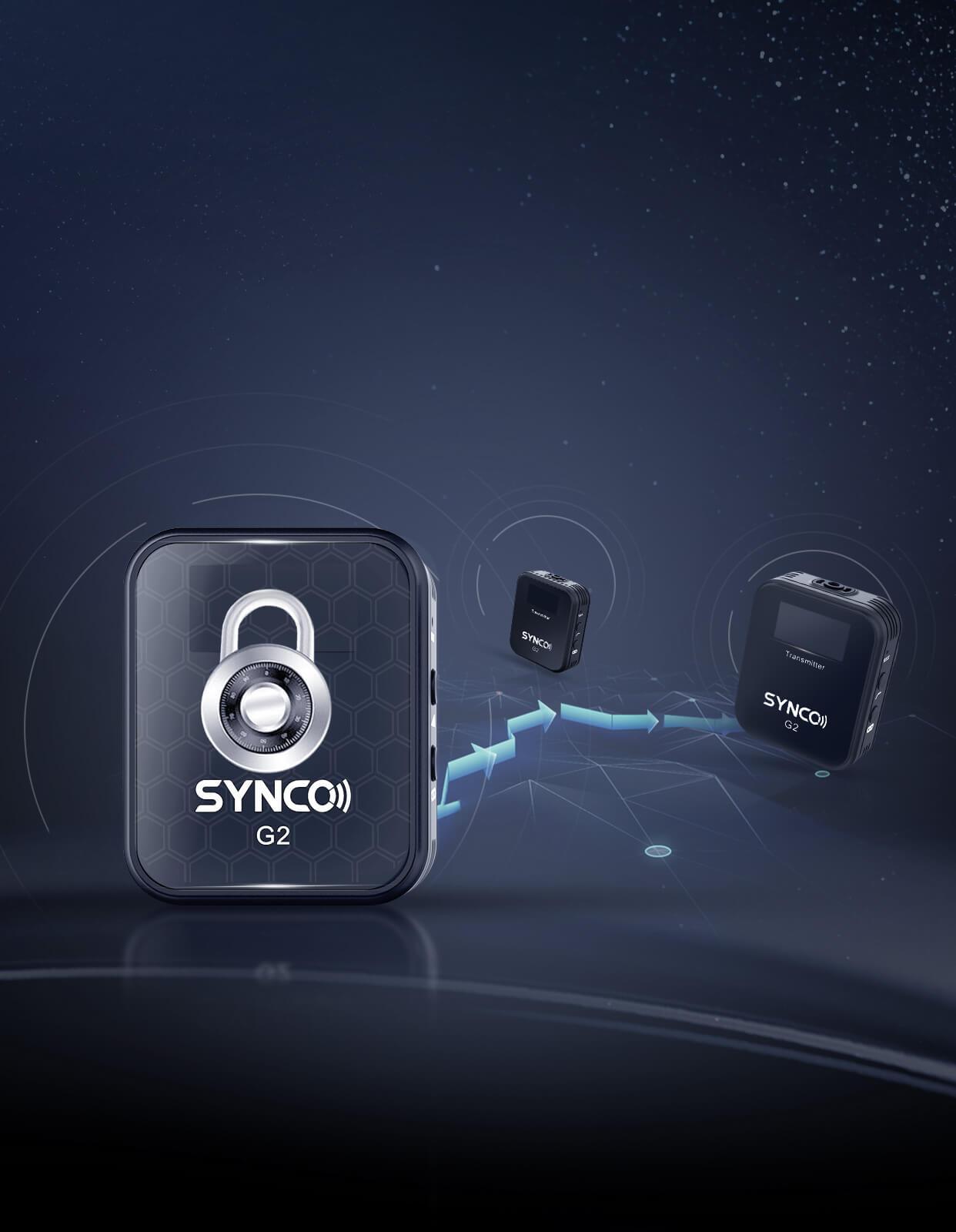 Synco G2 A2 bezprzewodowy system mikrofonowy z ekranem 2.4 GHz - 2 odbiorniki