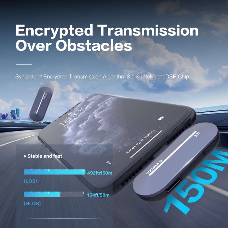 Bezprzewodowy system mikrofonowy Synco P2T USB-C, 2 nadajniki, 1 odbiornik, grey-blue