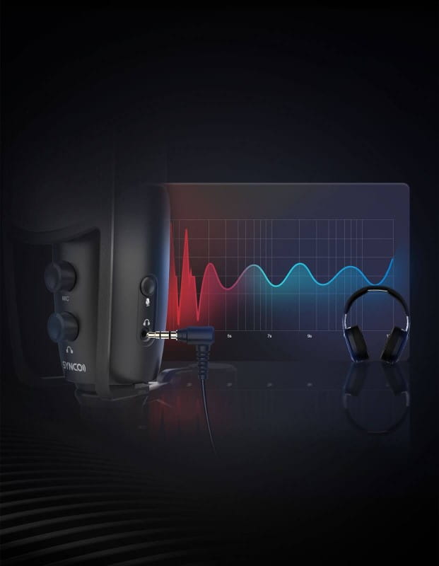 Mikrofon USB Synco V2 z filtrem POP i odsłuchem - pojemnościowy