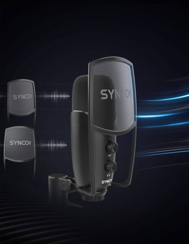 Mikrofon USB Synco V2 z filtrem POP i odsłuchem - pojemnościowy