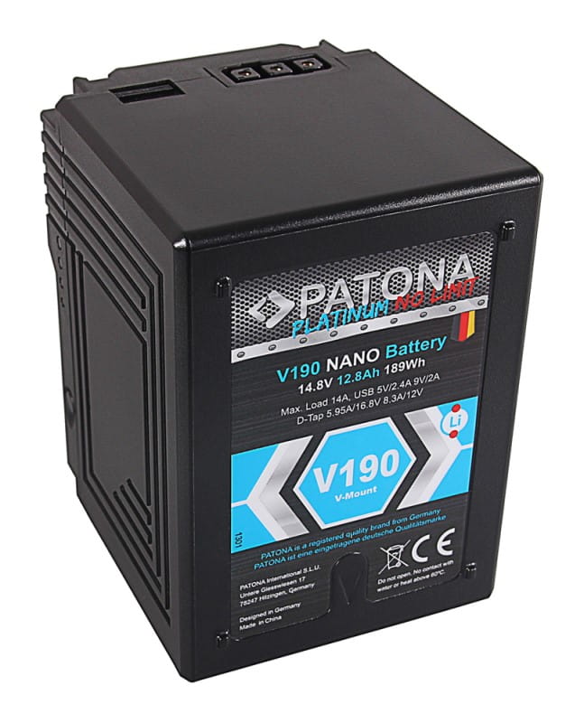 Akumulator Platinum PATONA NANO V-Mount V190 RED ARRI 189Wh