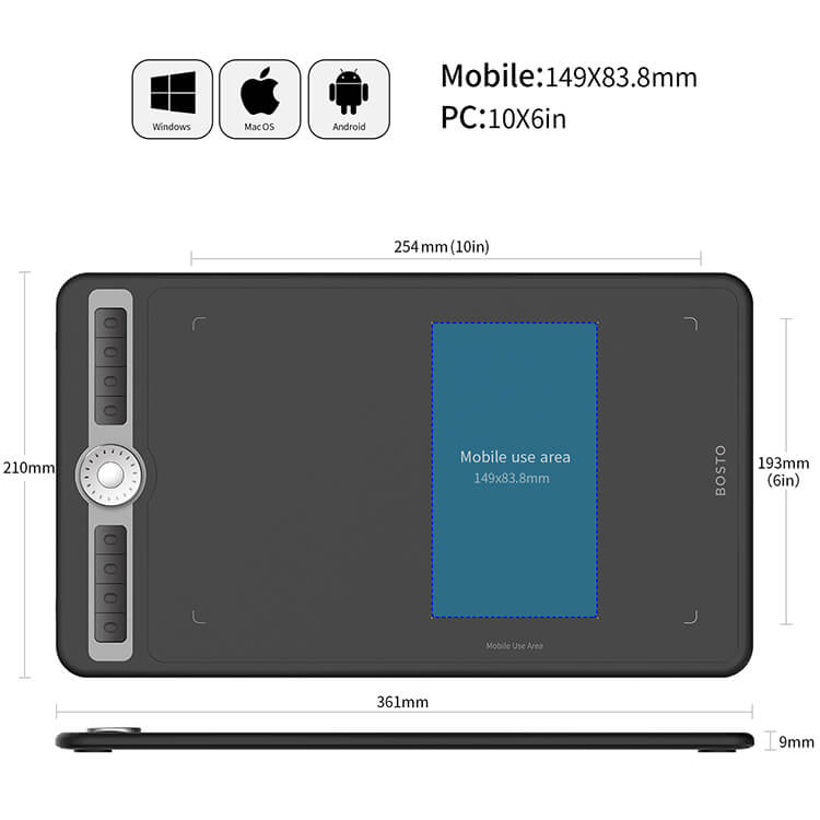 tablet graficzny bosto t1060 z piórem