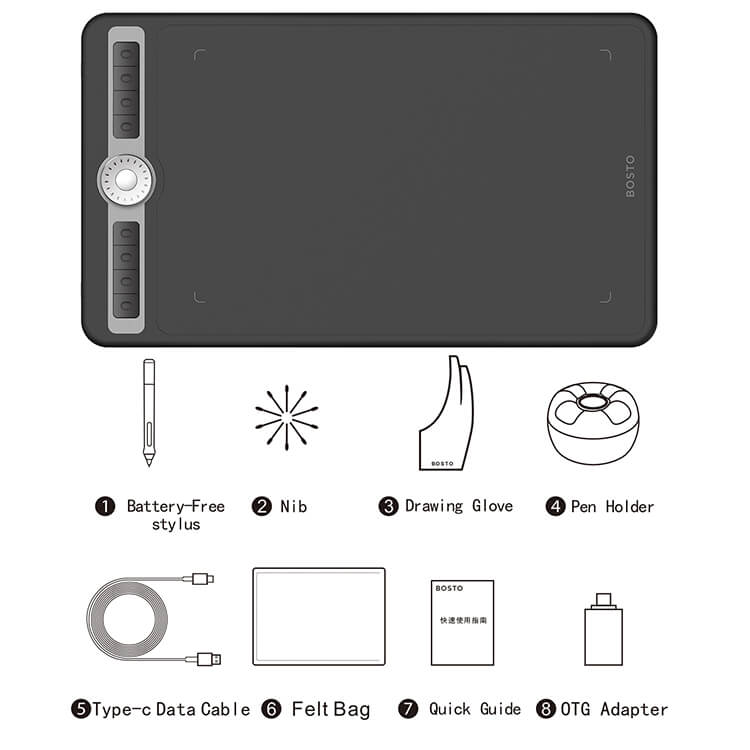 Tablet graficzny Bosto T1060 z piórem