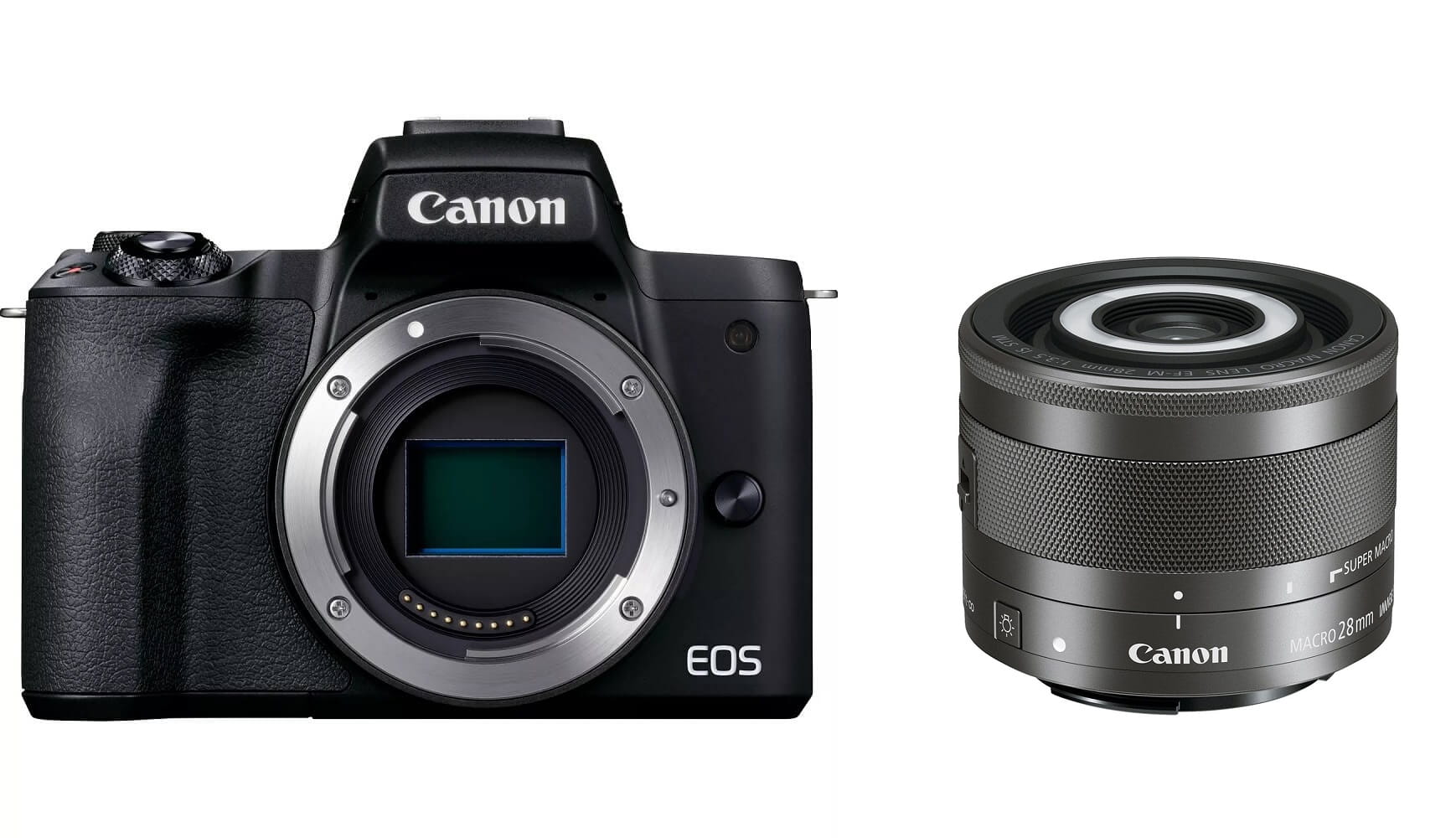 Aparat Canon M50 Mark II czarny + EF-M 28mm f/3.5 Macro IS STM