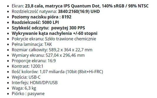 Tablet graficzny Huion Kamvas Pro 24 4K