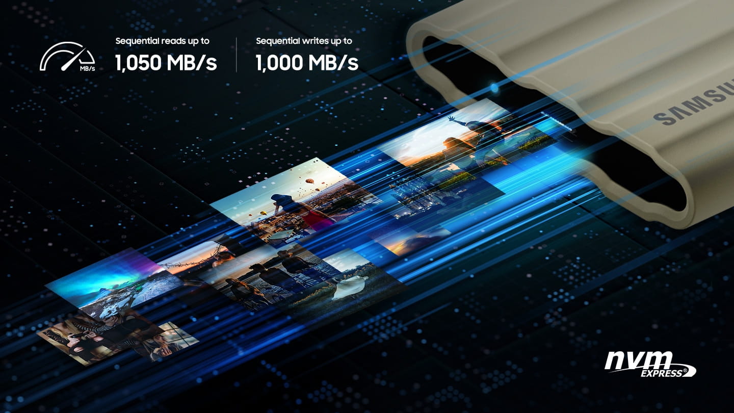 Dysk SSD Samsung T7 Shield USB 3.2 Gen.2 2TB Beżowy