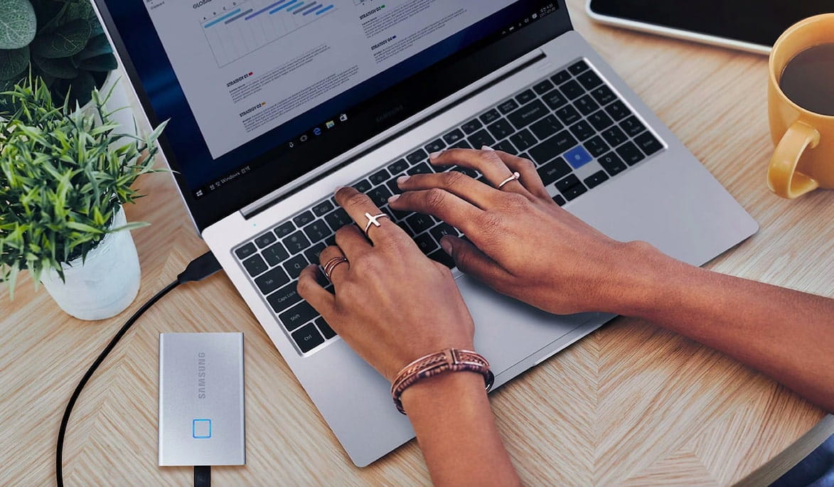 Dysk SSD Samsung T7 Portable Touch USB 3.2 Gen.2 1TB Srebrny