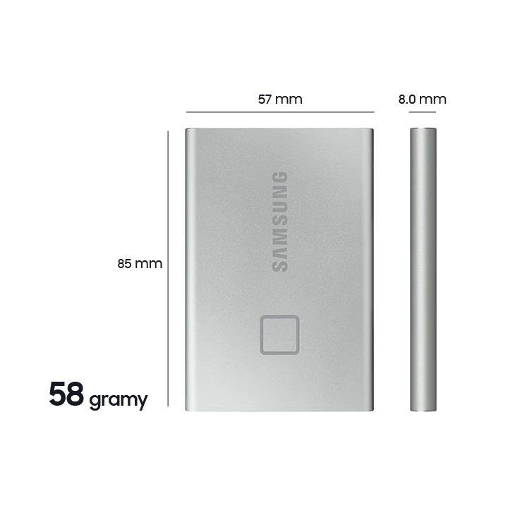 Dysk SSD Samsung T7 Portable Touch USB 3.2 Gen.2 2TB Srebrny