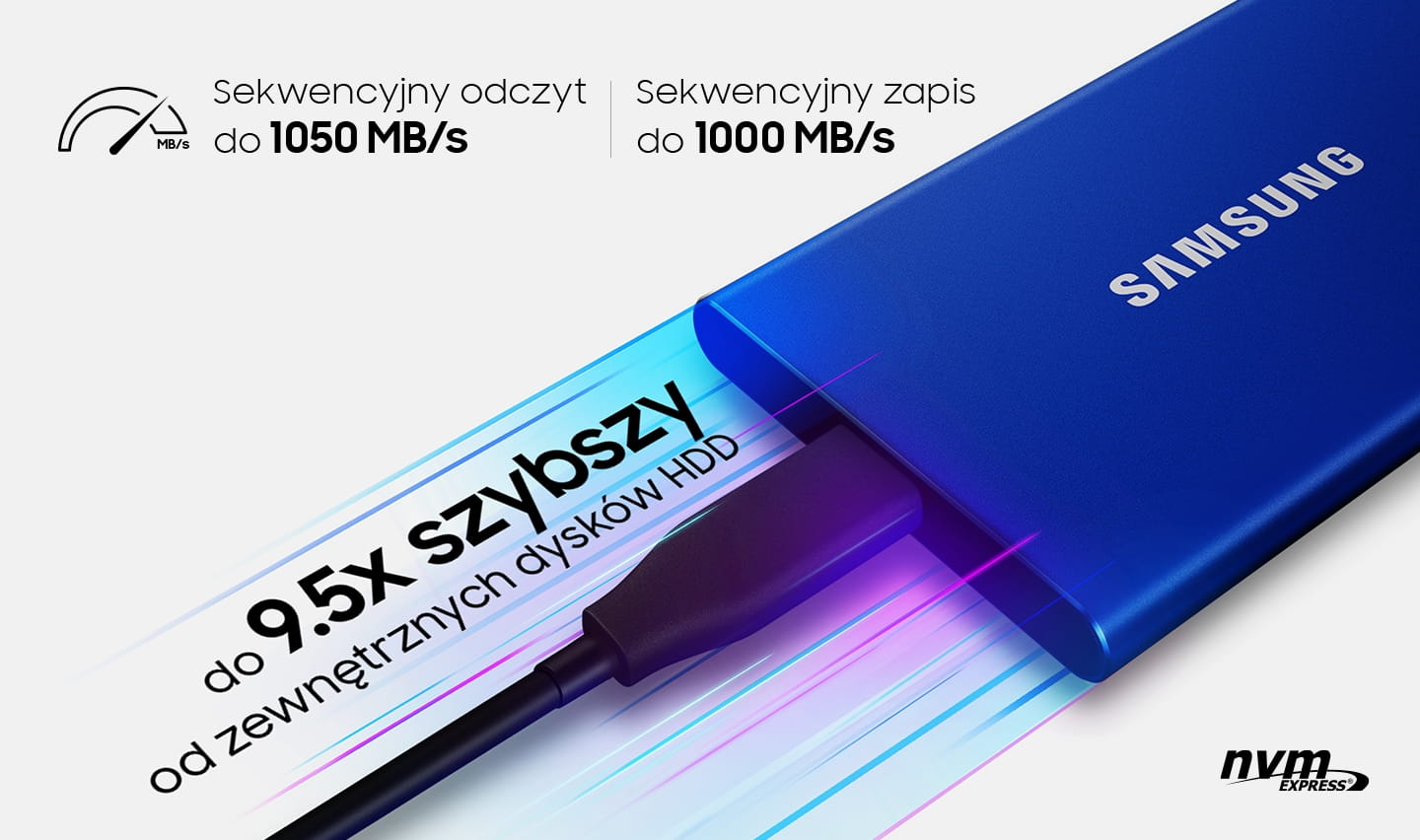 Dysk SSD Samsung T7 Portable USB 3.2 Gen.2 1TB Szary