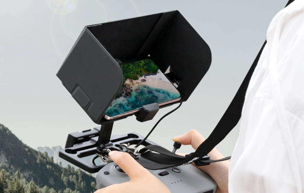 Uchwyt na telefon z osłoną przeciwsłoneczną i smyczą Sunnylife do kontrolera DJI RC-N1 (TY-Q9277) 