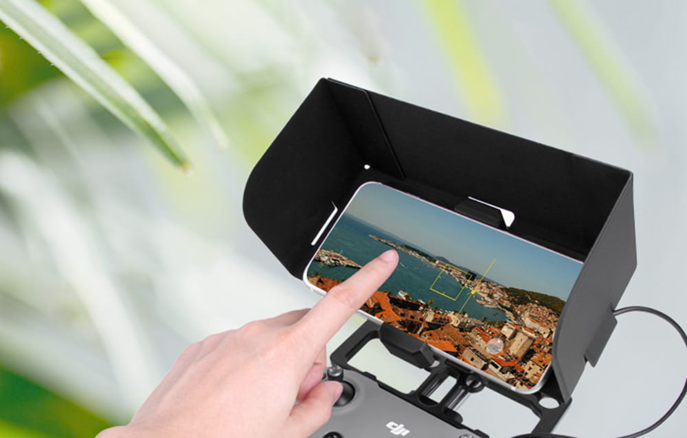Uchwyt na telefon z osłoną przeciwsłoneczną i smyczą Sunnylife do kontrolera DJI RC-N1 (TY-Q9277) 