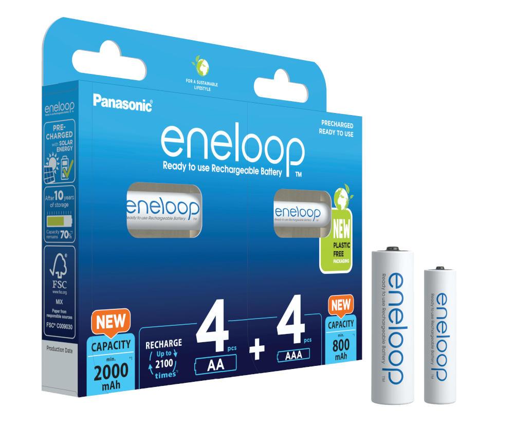 panasonic eneloop zestaw 4x r6/aa 2000mah + 4x r03/aaa 800mah