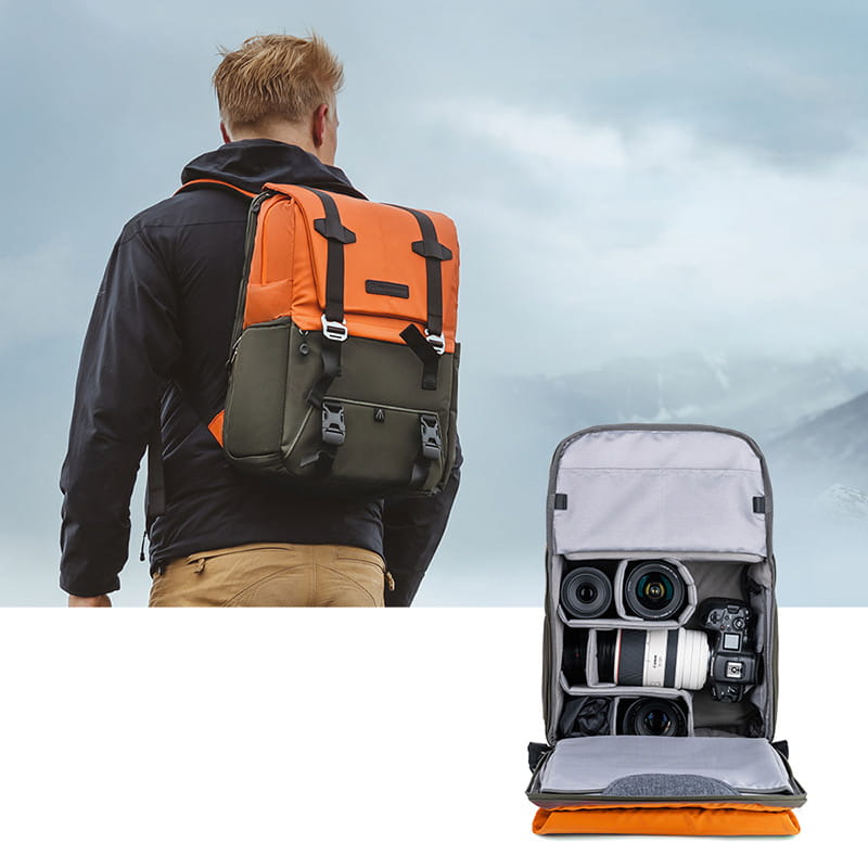 Plecak fotograficzny K&F Concept Beta (pomarańczowo-zielony)