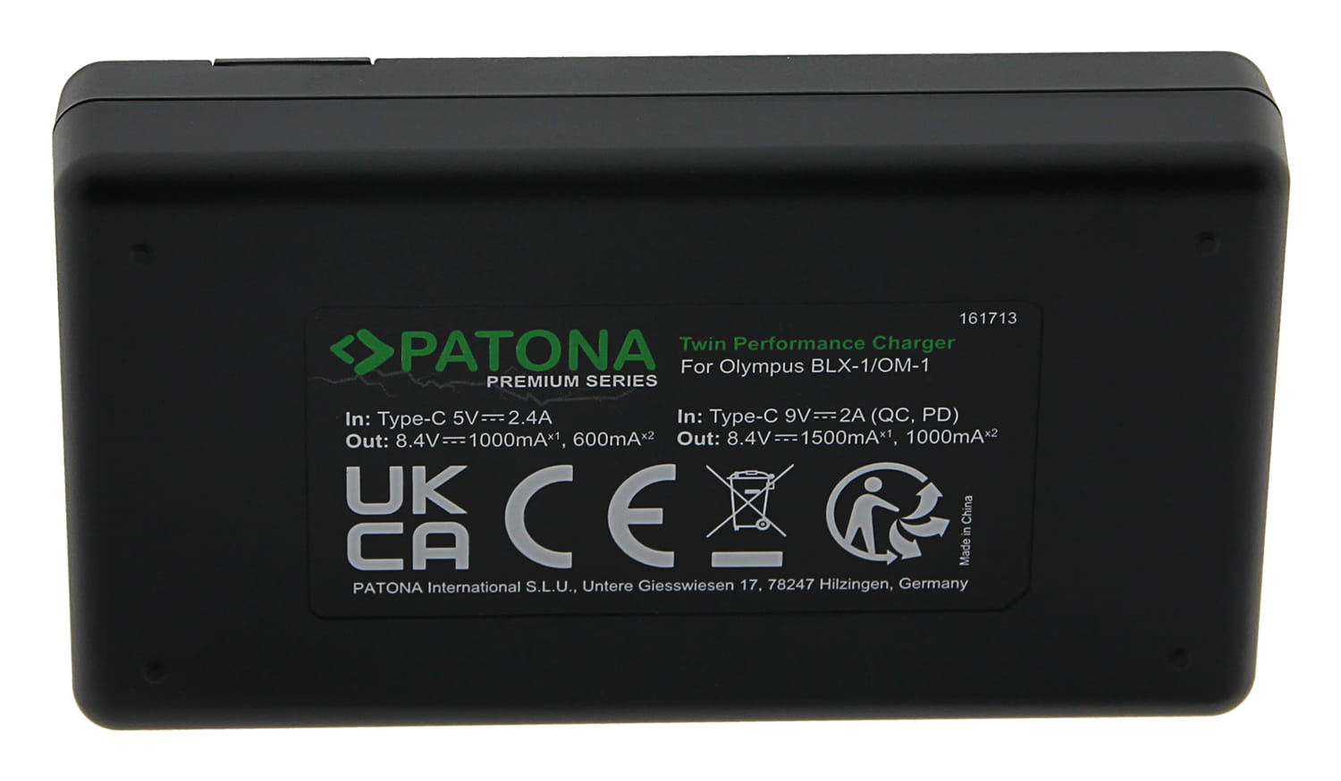 PATONA Premium Twin Performance Ładowarka PD do Olympus BLX-1 z kablem USB-C