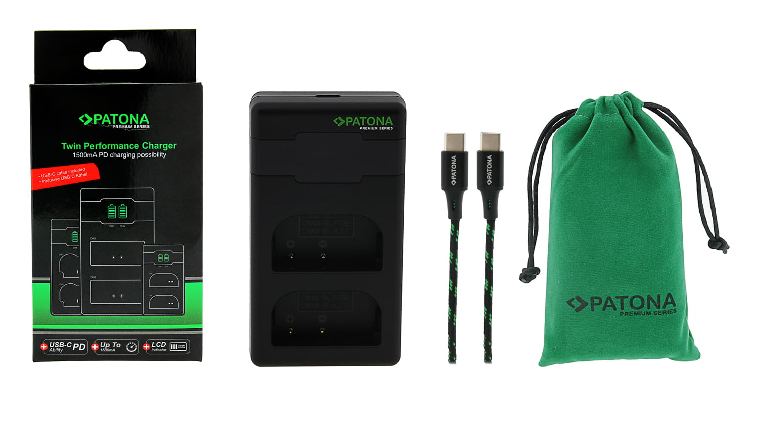 PATONA Premium Twin Performance Ładowarka PD do Panasonic DMW-BLF19 z kablem USB-C 