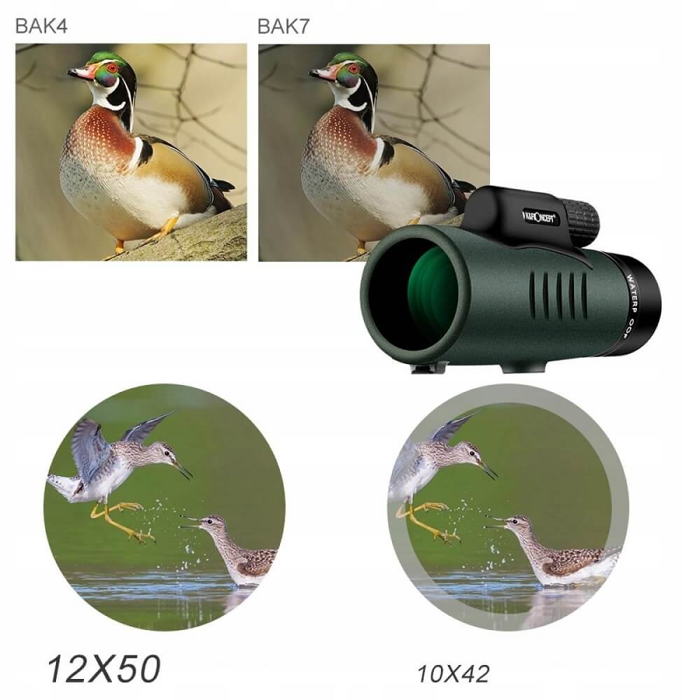 monokular luneta k&f 12x 50mm 12x50 bak-4 fmc