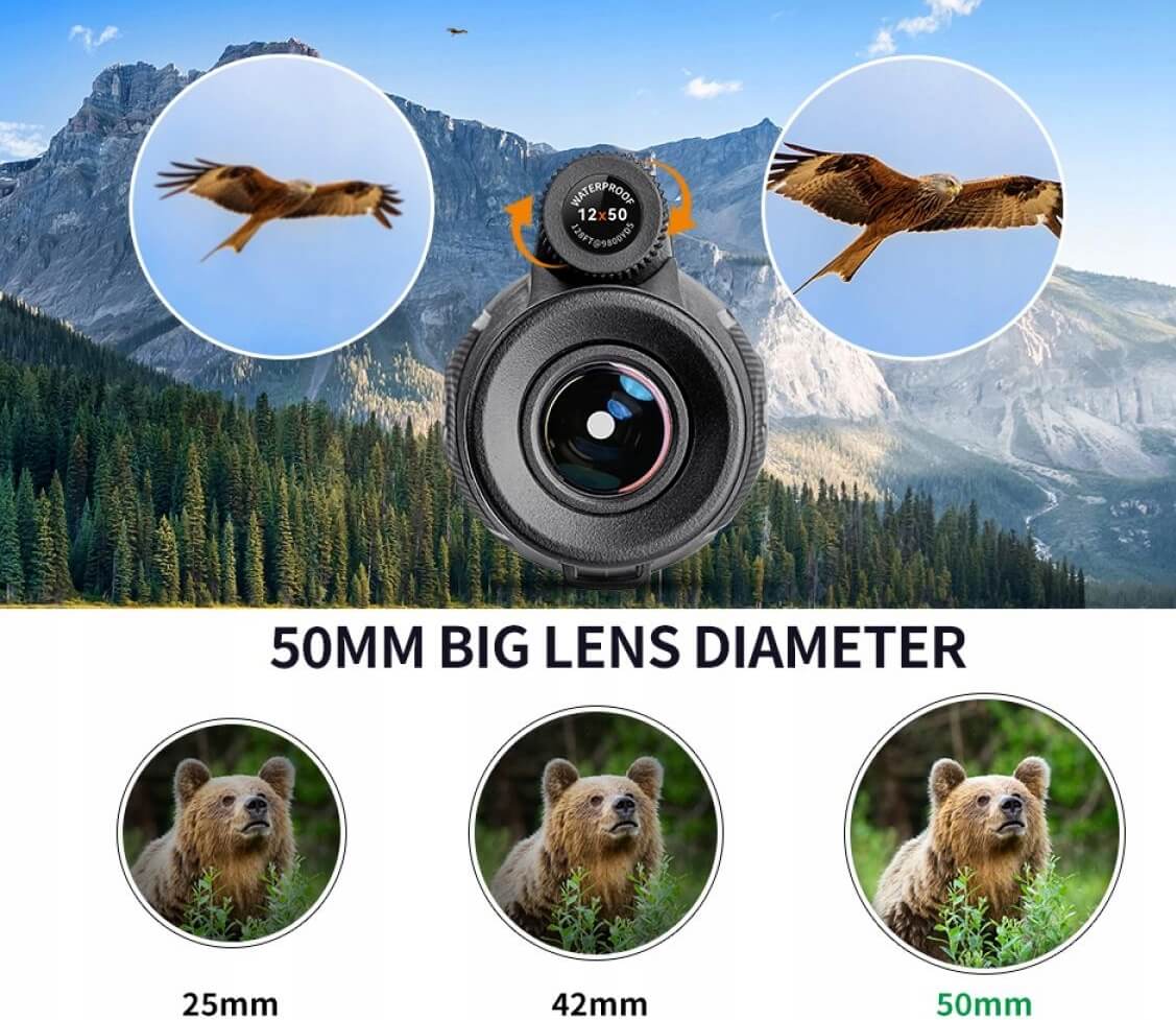 monokular luneta 12x 50mm 12x50 bak-4 fmc