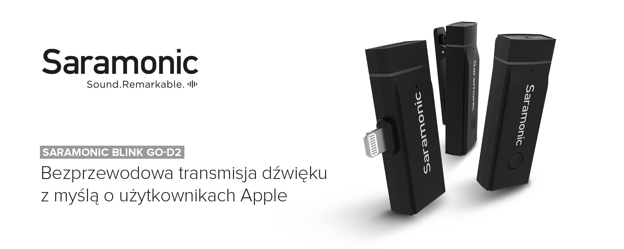 Zestaw do bezprzewodowej transmisji dźwięku Saramonic Blink Go-D2