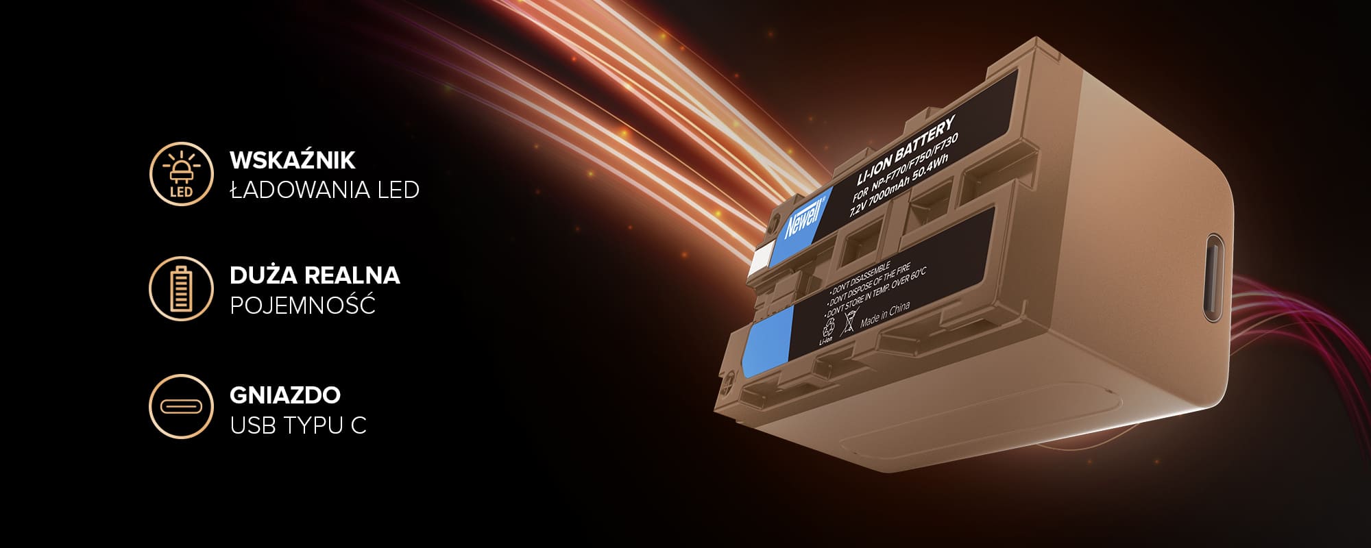 Akumulator Newell zamiennik NP-F770 USB-C do Sony