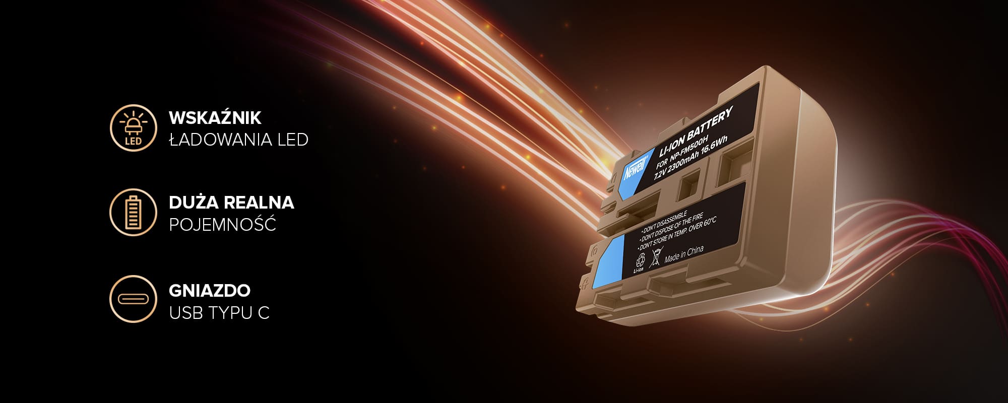 Akumulator Newell zamiennik NP-FM500H USB-C do Sony