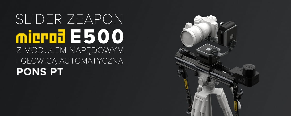 slider zeapon micro 3 e500 z modułem napędowym i głowicą automatyczną pons