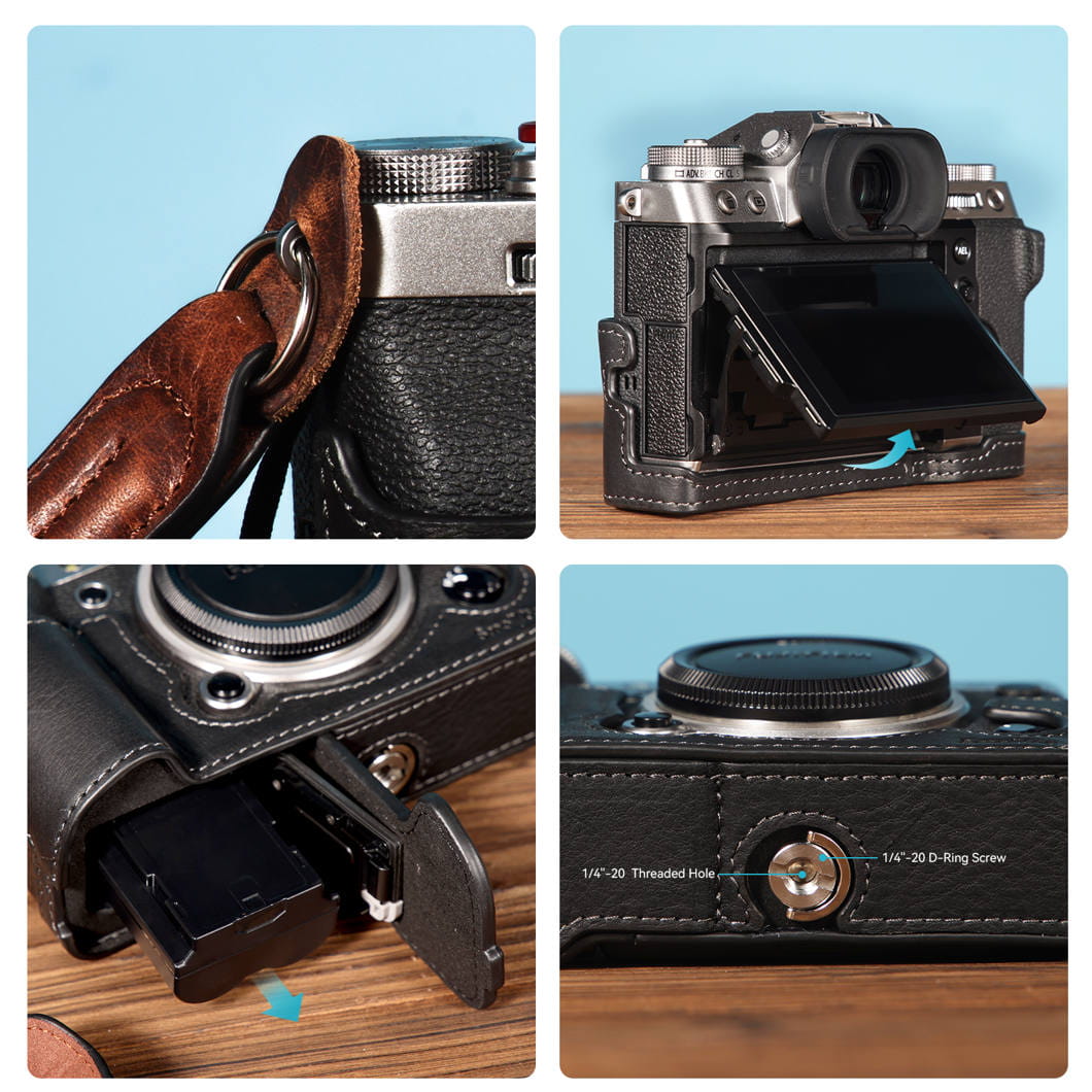 smallrig 3927 half case & wrist strap for fujifilm x-t5