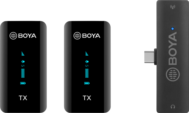 dwukanałowy system mikrofonów bezprzewodowych boya by-xm6-s6 2,4 ghz