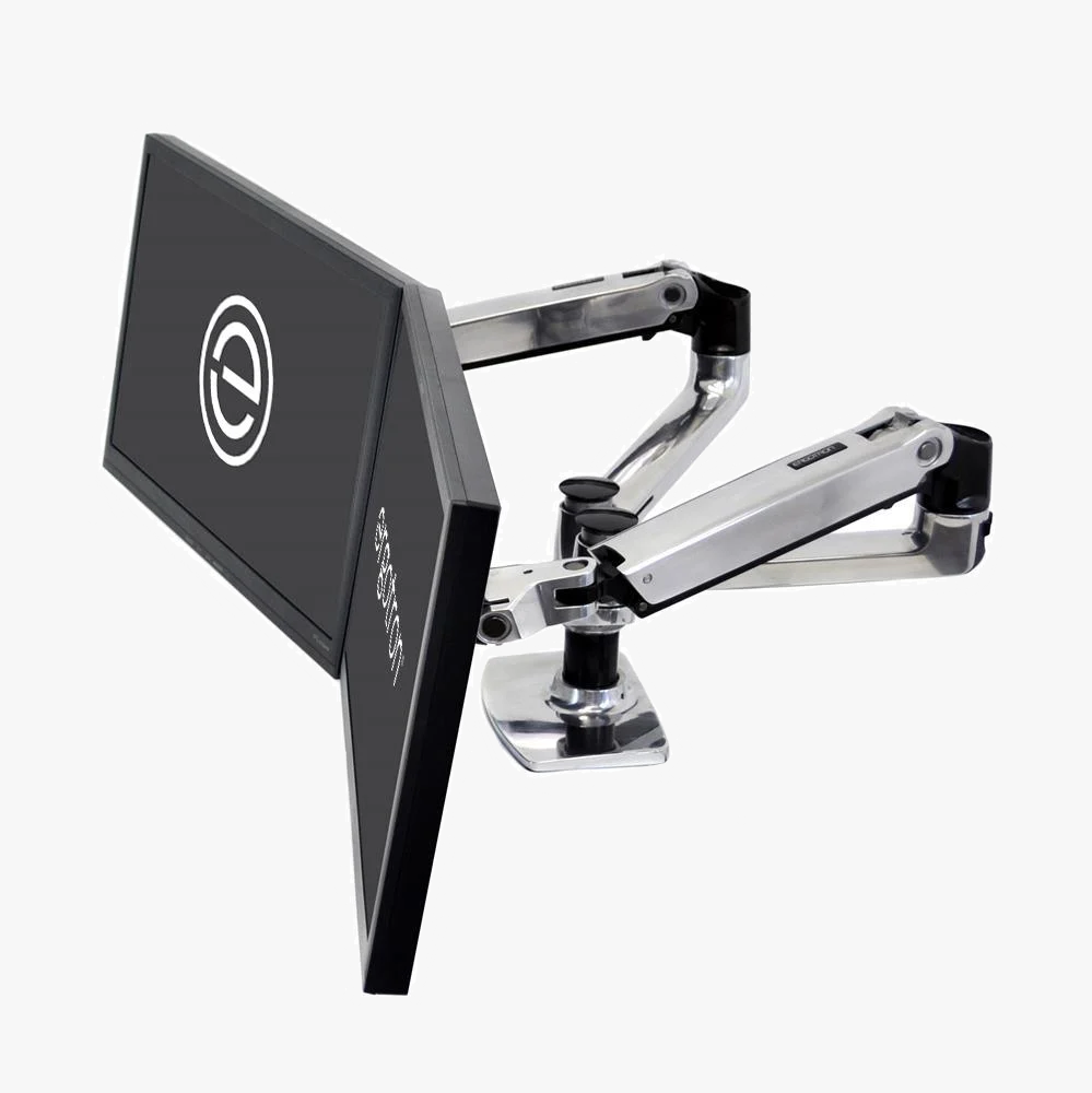 ergotron - lx dual side-by-side arm - dwuramienny uchwyt biurkowy na dwa monitory (polerowane aluminium)