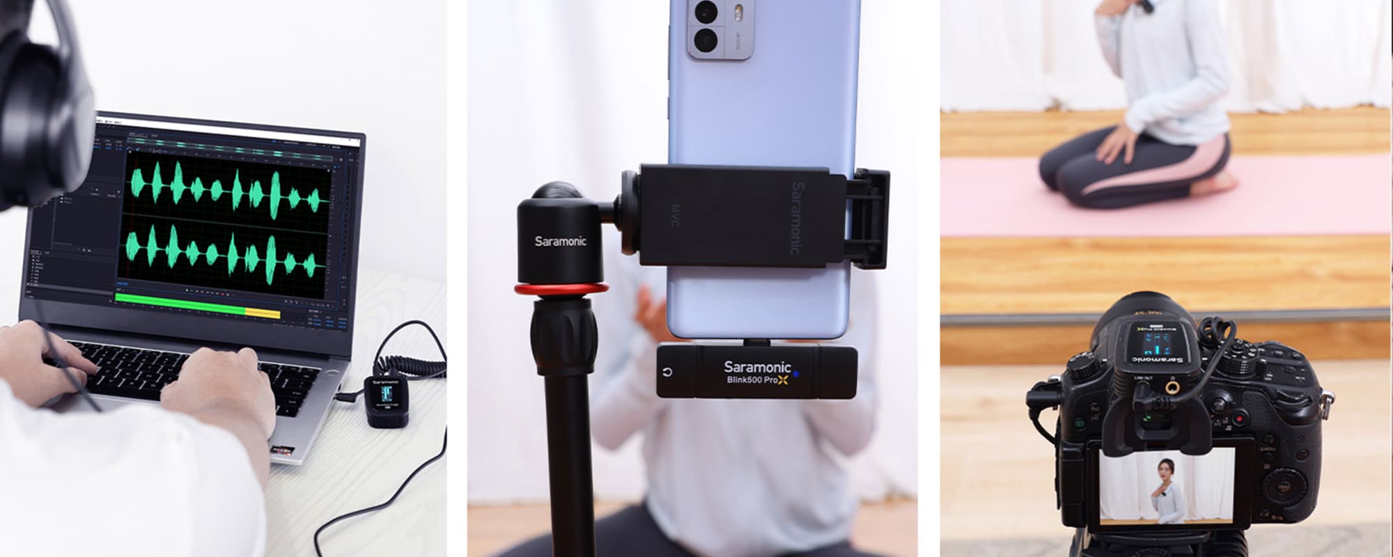 zestaw do bezprzewodowej transmisji dźwięku saramonic blink500 prox q3 (rxdi + tx)