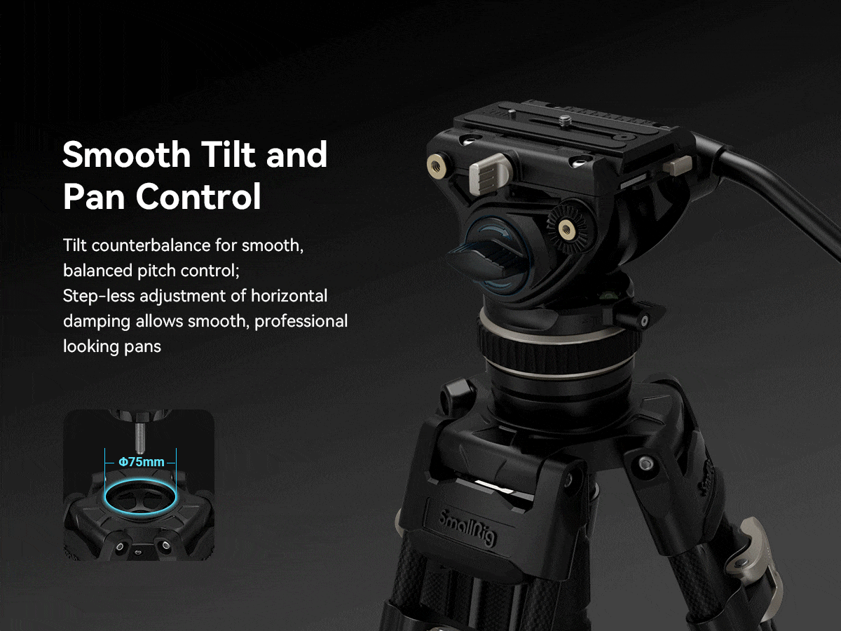 smallrig 3989 heavy-duty carbon fiber video tripod kit freeblazer