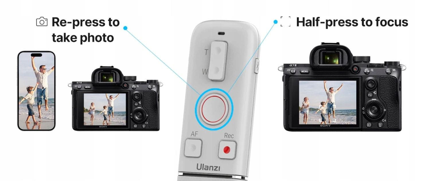 pilot bluetooth zoom af do aparatu canon nikon sony / telefonu / ulanzi as006
