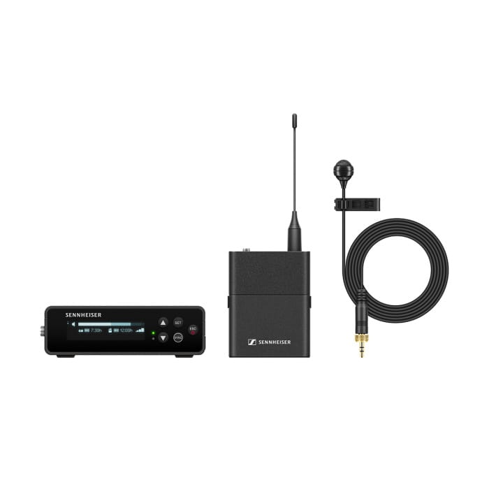 sennheiser ew-dp me4 set (q1-6: 470,2 - 526 mhz) - cyfrowy bezprzewodowy system nakamerowy z krawatowym mikrofonem kardioidalnym me 4