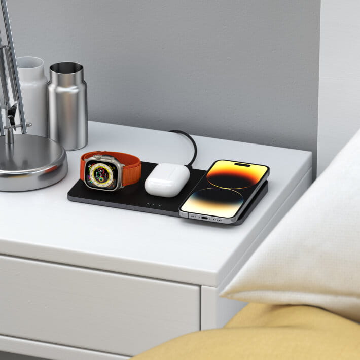 satechi trio wireless charging pad - magnetyczna ładowarka do trzech urządzeń