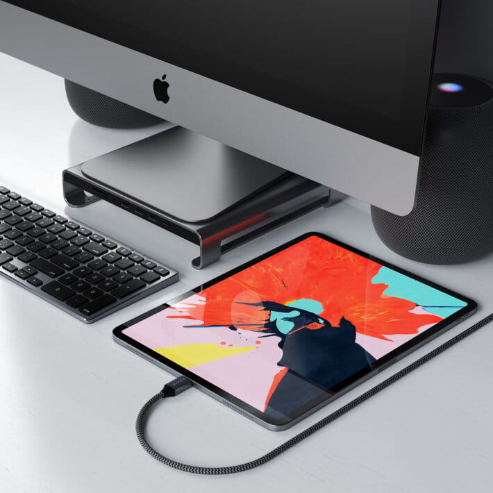 satechi - kabel usb-c - usb-c 100w 2m space gray