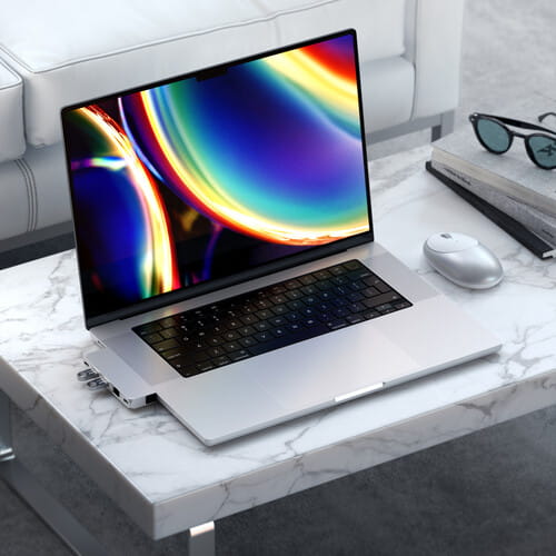 satechi pro hub mini - aluminiowy hub z podwójnym usb-c do macbooka