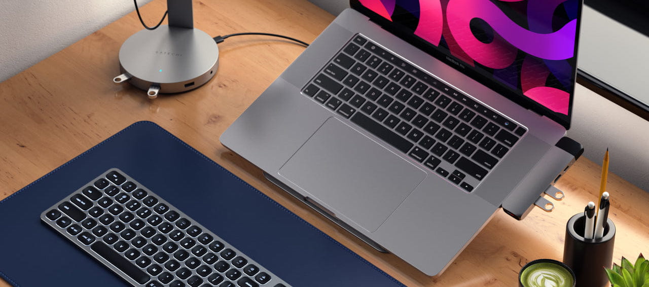 satechi type-c pro hub - aluminiowy hub z podwójnym usb-c do macbook
