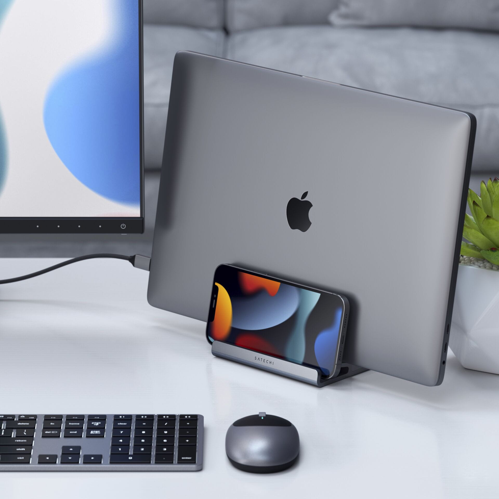 satechi dual vertical laptop stand - aluminiowa podstawka na laptopa oraz ipada