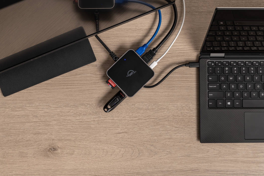 dock usb-c travel dock e 6-port travel dock 100w- space gray (ethernet)