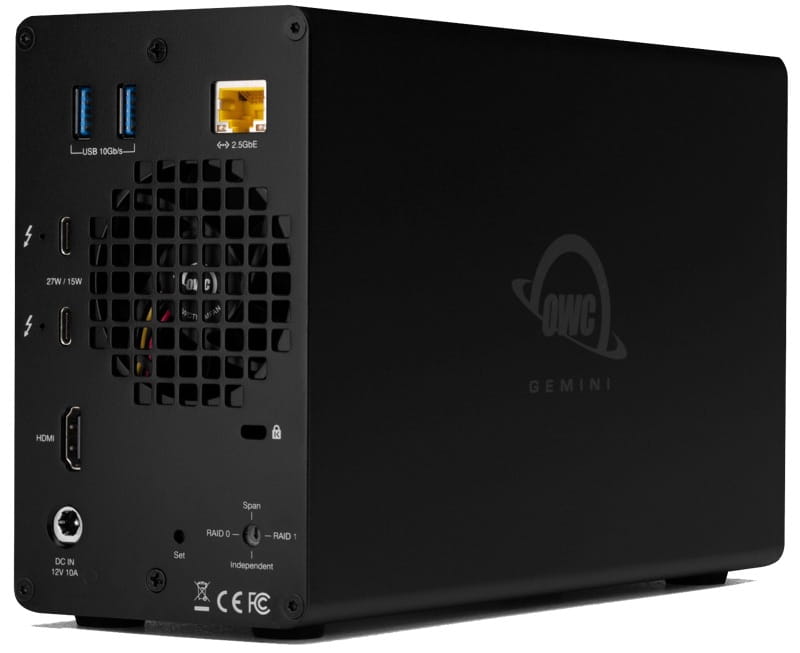 owc gemini thunderbolt dock & dual-drive raid external storage w/3.5” sata hdd (2tb x 2) 4tb