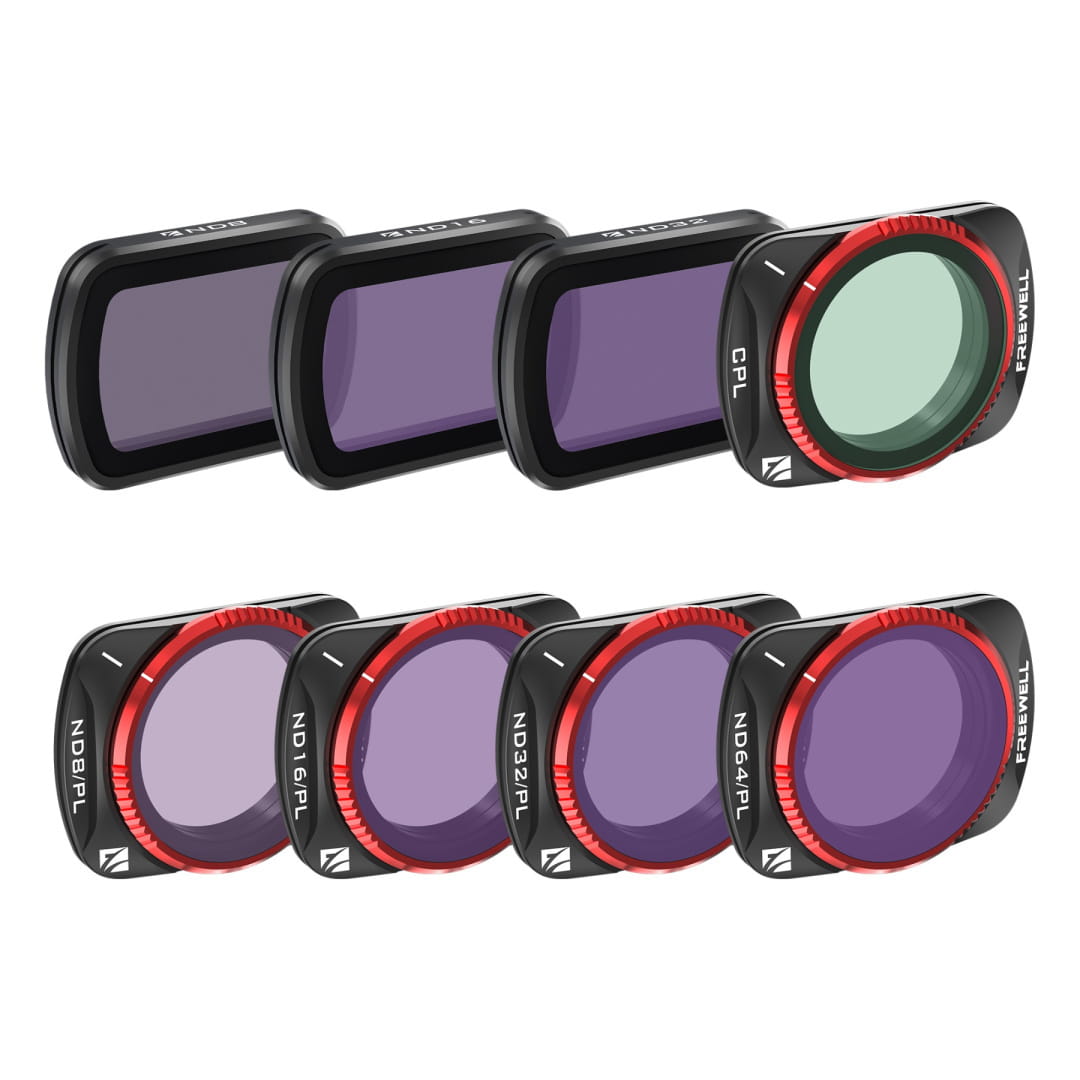 Zestaw ośmiu filtrów do drona DJI Osmo Pocket 3 Freewell All Day