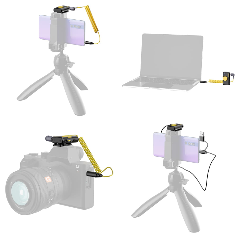 bezprzewodowy mikrofon 7ryms iray dw10 [mini jack 3,5mm + usb-c] podwójny biały