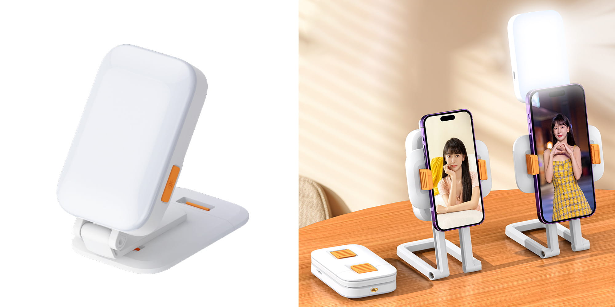 lampka led z uchwytem na smartfon camrock live stream