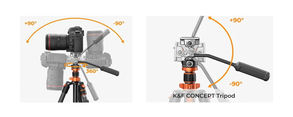 statyw video k&f concept k234a7 z głowicą fh-03