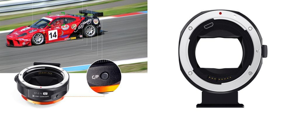 adapter bagnetowy k&f concept ef-e iv - canon ef / sony e