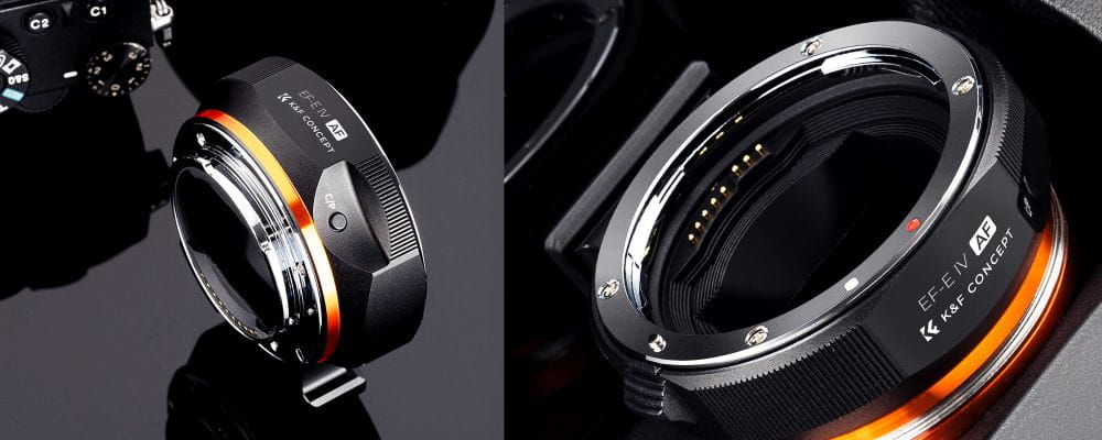 adapter bagnetowy k&f concept ef-e iv - canon ef / sony e
