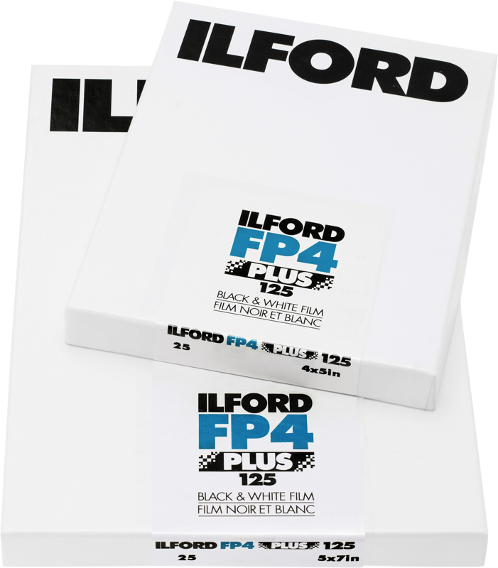 czarno-biały papier fotograficzny ilford photo fp4 plus 4x5" 100 arkuszy