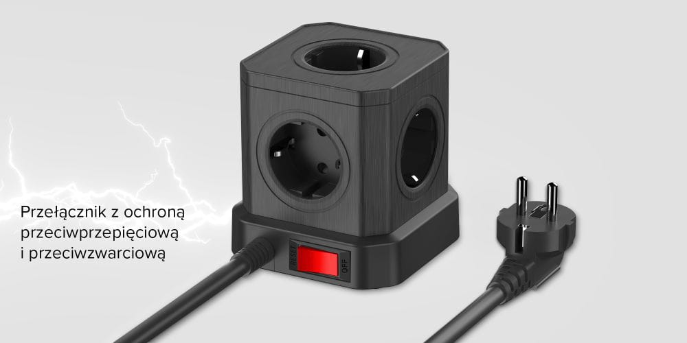 kostka zasilająca newell gan power cube 9w1 czarna